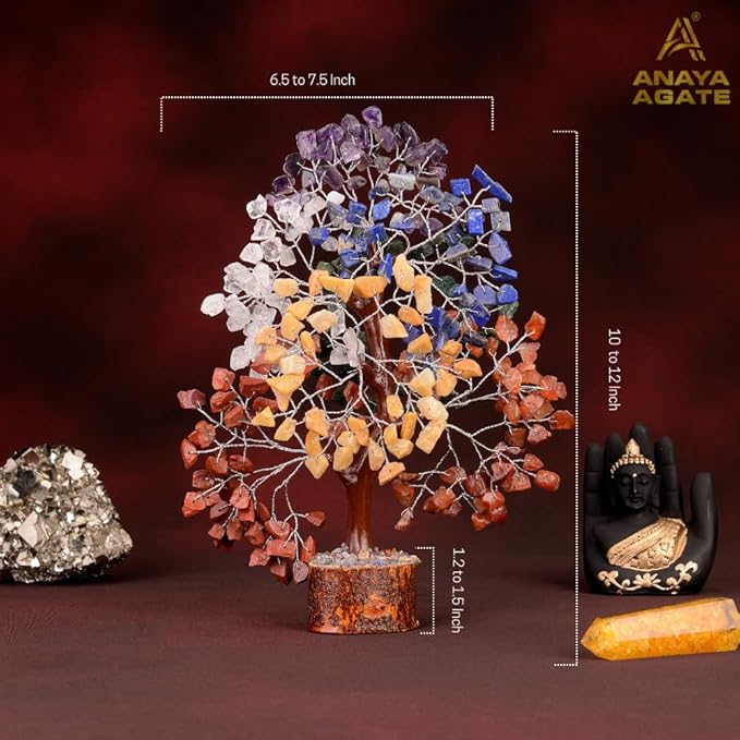 7 Chakra Healing Crystal Tree of Life Kit, Spiritual Decor for Home and Office, Feng Shui Money Bonsai Tree, Positive Energy for Women, Mom, Sister and House Warming Decoration