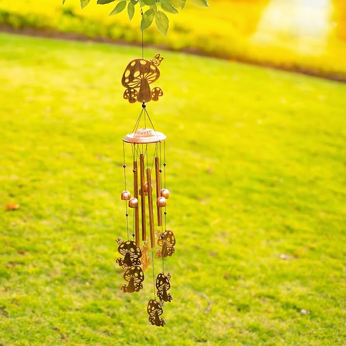 Mushroom Wind Chimes Outdoor Mushroom Gifts for Women Mom Men Dad Unique Birthday Gifts Metal WindChimes for Outside/Indoors, Patio, Lawn, Yard, Home Decor, Outdoor Decor, Garden Decorations