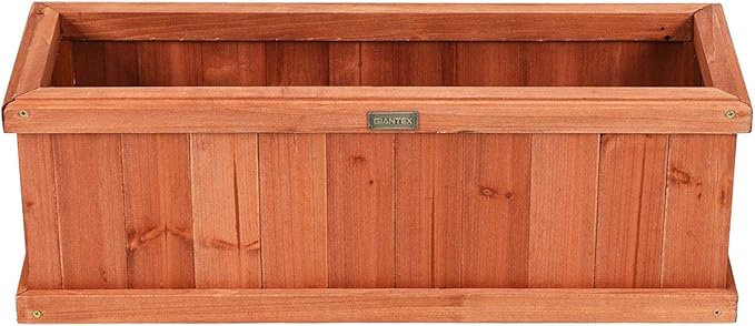 Giantex Raised Garden Bed Flower or Vegetable Planter Window Mounted Plant Box for Garden, Yard Wood Box for Planting (28" LX9 WX10 H)