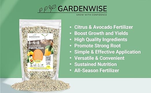 6-4-6 Avocado, Mango Citrus Tree Professional Fertilizer, Plant Food Outdoor/Indoor Gardening; Quick-Release Nitrogen Fertilizer; Orange, Lime, Avocado and Lemon Tree Fertilizer (1/2 QUART)