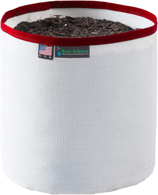 Grow Bag 2 Gallon, Planting Pots - Colorful Plant Grow Bags Pots Gardening Vegetable - Air Pruning Mesh Fabric Plant Container - (White/Red)