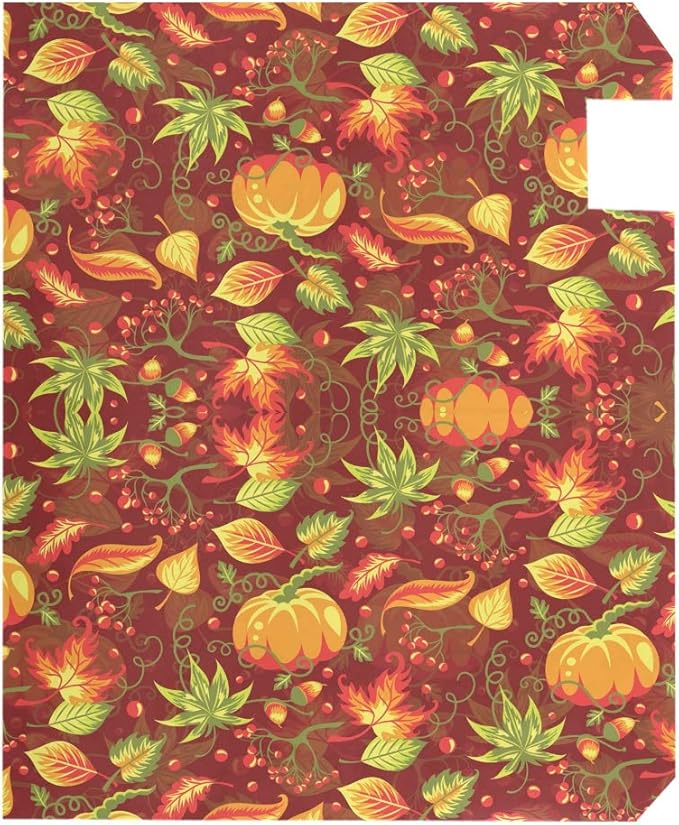 WOOR Autumn with Pumpkin Fall Leaves Magnetic Thanksgiving Mailbox Cover MailWraps Garden Yard Home Decor for Outside Oversized-25.5" x20.8"