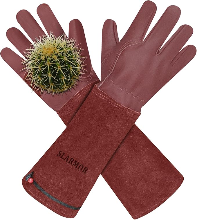 Long Gardening-Gloves Women/Men-Thorn proof Rose Pruning Heavy Duty Gauntlet, Best Garden Gifts for Gardener-M