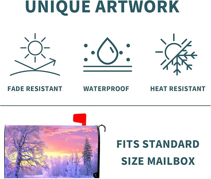 Winter Mailbox Covers Magnetic Snowflake Mailbox Covers Magnetic Standard Size 18 X 21 Inch Winter Tree Mailbox Wraps Post Letter Box Cover Decor for Outside Garden Yard