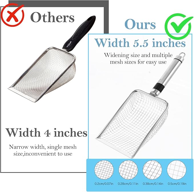 4 Pcs Gardening Soil Sifter, 4" W Garden Sieve Sifter with Handle Portable Gardening Sifter for Gardening Sand Soil Dirt Compost (2/2.8/3.8/5 mm Mesh)