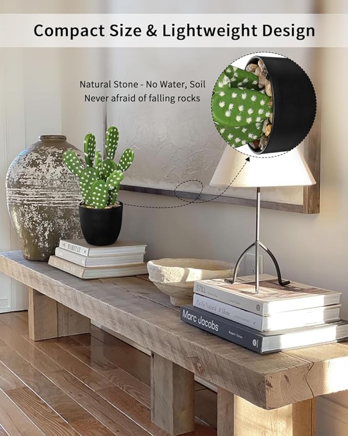 Artificial Cactus Plants 9.8 inch Small Faux Cactus Plants Indoor Fake Desert Cacti Succulents Plants Artificial Plant Indoor with Pot Cacti Decorations for Home Decor Office Desk Tabletop Shelf