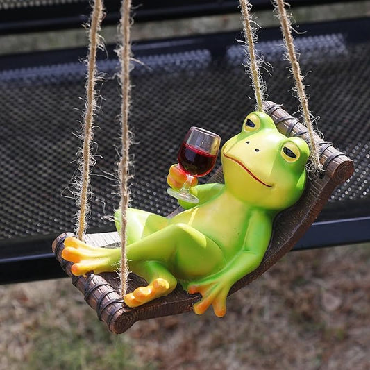 Garden Frog Statues for Garden Decor Cute Resin Hanging Decorations for Indoor Outdoor Tree Ornaments Figurines for Outside Gifts for Mother Day Christmas