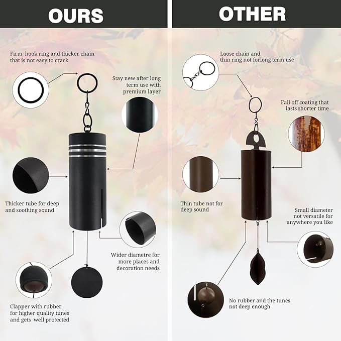 ASTARIN Wind Chimes Deep Tone Heroic Windbell Deep Resonance Serenity Bell Outdoor Decor for Patio,Yard,Porch,Garden
