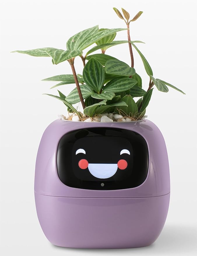 Plantagotchi AI Smart Plant Pot – Expressive Gesture-Controlled Planter with Light, Moisture & Temperature Sensors, App Care Guidance – Desk/Office Gift