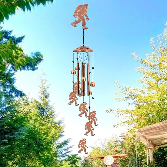Big Foot Wind Chimes for Outside,Big Foot Sasquatch Memorial Gifts for Men/Women/Dad/Grandpa, Yard Outdoor Decor, Home Lawn Patio Garden Decoration (Big Foot)