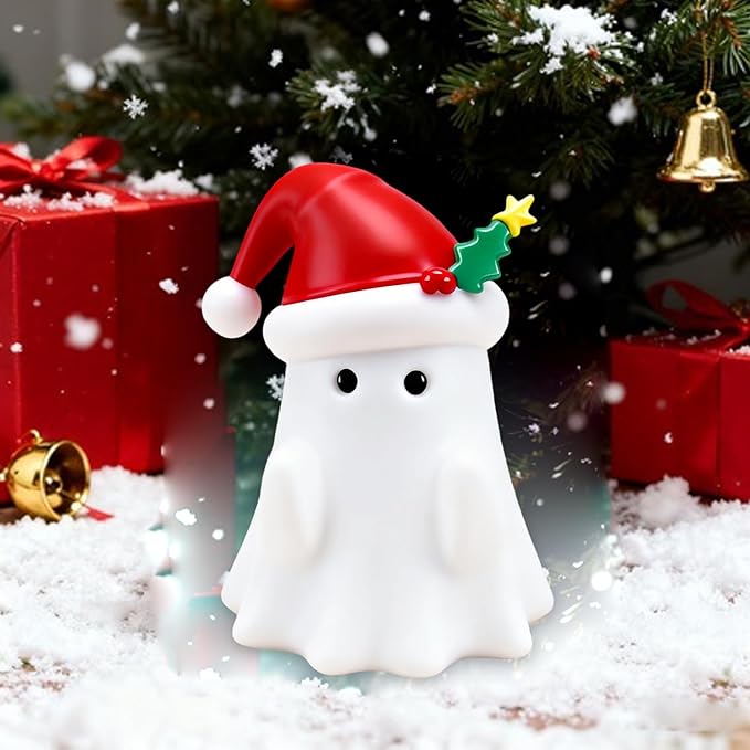 Christmas Ghost Figurine, Funny Pen Holder Ghost Statue, Cute Decor for Christmas Decorations Desk Indoor and Porch Spooky Home Decor