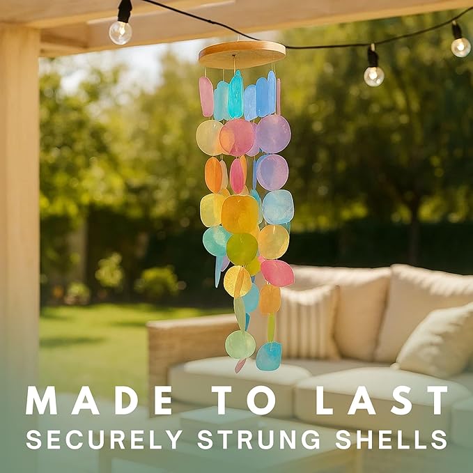 Solange & Frances Garden Decor Wind Chimes for Outside - Elegant Patio Decorations Outdoor, Yard Decor Gifts for Women, Ideal White Elephant Gifts, Christmas Decoration Indoor