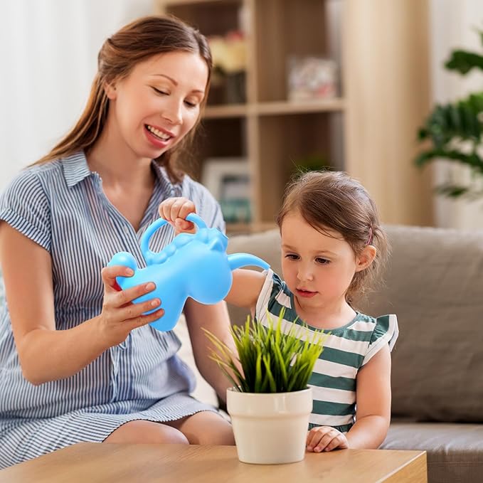 XXXFLOWER Unicorns Indoor Watering Can, 1 L Cute Animal Water Cans, Novelty Unicorns Shape Watering Pot for Office House Indoor Garden（Blue）