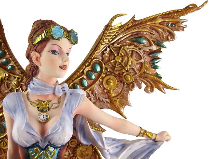 PTC 13.13 Inch Steampunk Fairy Aviator Adventure Statue Figurine