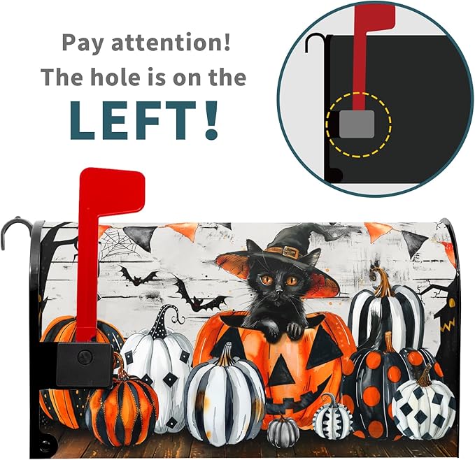 Halloween Mailbox Covers Magnetic Fall Pumpkin Mailbox Covers Magnetic Standard Size 25.5" X 21" Autumn Halloween Mailbox Post Cover Letter Box Cover Home Garden Decor for Outside Decoration