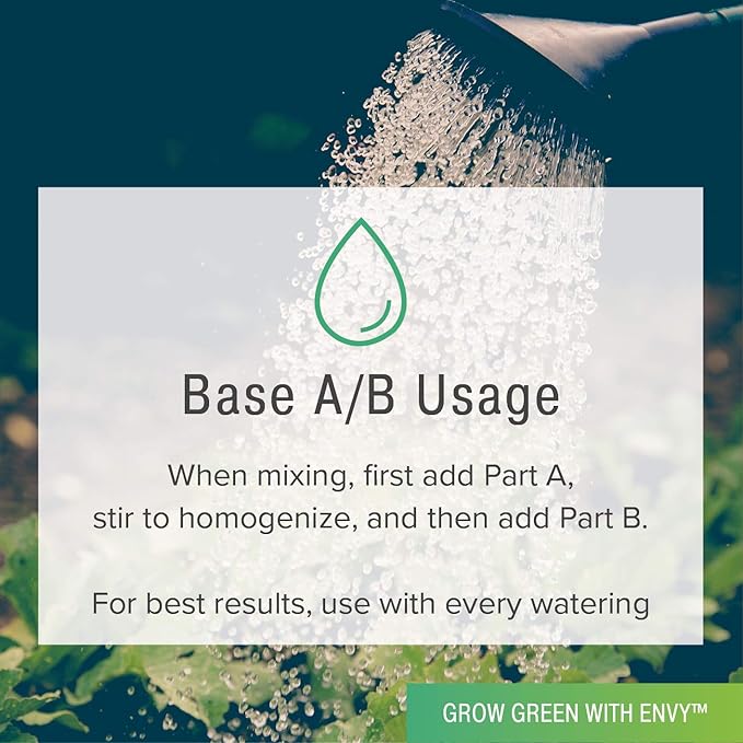 ENVY Hydroponic Plant Food A & B – Two-Part Liquid Nutrient for Indoor/Outdoor Plants – Supports All Growth Stages – Soil, Coco, Hydroponics, DWC – Gallon Set