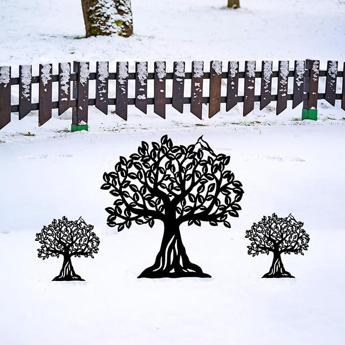Tree of Life Metal Decorative Garden Stakes Tree of Life Gifts for Women Men Mom Birthday Gifts Silhouette Statues for Garden Decor, Yard Art, Patio, Outside, Lawn Ornaments, Outdoor Decorations