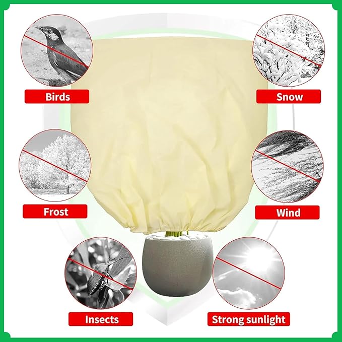 2-Pack,Frost Blankets for Outdoor Plants, Plant Winter Covers with Freeze Protection, Insulated Cold Weather Cover,31.4 × 39.3 inches.