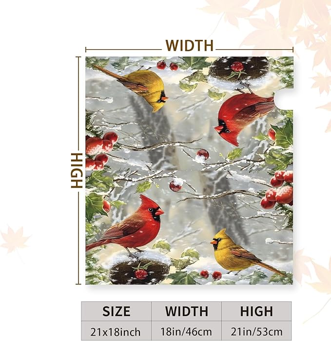 Winter Cardinal Bird Magnetic Mailbox Covers Christmas Branches Snow Mailbox Wraps Standard Size 21 X 18 Post Letter Box Covers Home Garden Outdoor Decorations