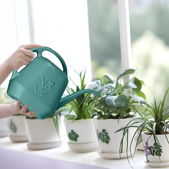 Watering Can - for Home Plant Garden - 1/2 Gallon - Green