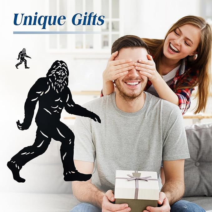 4ft Bigfoot Outdoor Decor Metal Big Foot Sasquatch Gifts for Men Women Dad Bigfoot Silhouette Statues for Garden, Outside, Yard Art, Patio, Yard Display, Forests, Lawn Decorations