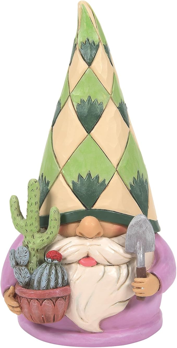 Enesco Jim Shore Heartwood Creek Succulent Gardener Gnome Figurine, 5.75 Inch, Multicolor