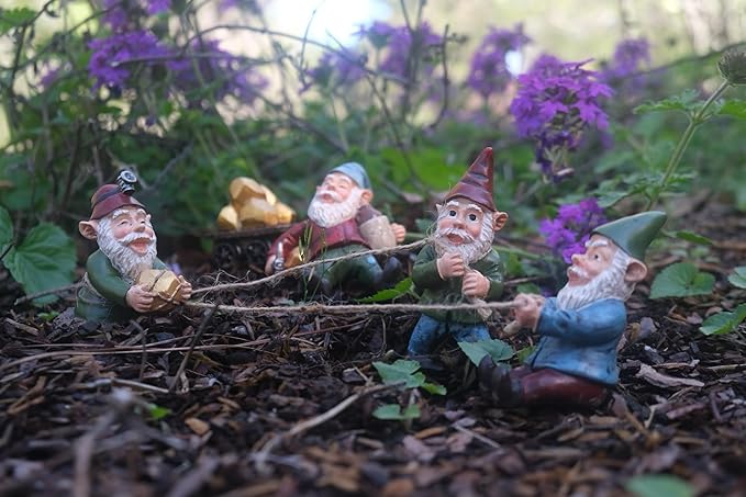 The Gnome Creek Mining Company Garden Statue | Authentic Gold Prospector's Poly-Resin Outdoor Decor |Poly-Resin 5pc Set (Gnome Creek Mining)