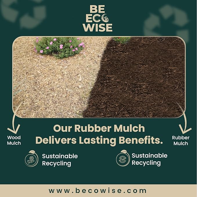 – 100% Wire-Free Premium Grade Shredded Rubber Mulch for Playgrounds & Landscaping | Safe for Kids & Pets, No Replacement Needed, Ultra Durable | Brown, 10 lb (0.6 cu ft)