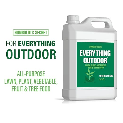 Humboldts Secret Everything Outdoor Plant Food | 5-5-5 Liquid Fertilizer with Norwegian Kelp | All Purpose Lawn, Vegetable & Fruit Food | Garden Nutrients | Refillable Hose End Bottle | 1 Gallon