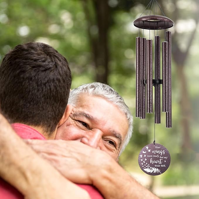 Wind Chimes Personalized, Metal Deep Tone Wind Chimes in Loving Memory, Custom Windchime for Loss of Loved Mom/Dad, Sympathy Memorial Gifts Outdoor 36inch (Produced in USA)