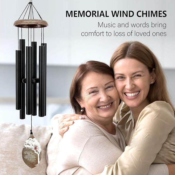 ASTARIN Custom Cardinal Memorial Wind Chimes, 35" Sympathy Gifts Wind Chime for Loss of Mom Dad Sister Son, Personalized Name Date Bereavement Condolence Gift for Outside Outdoor