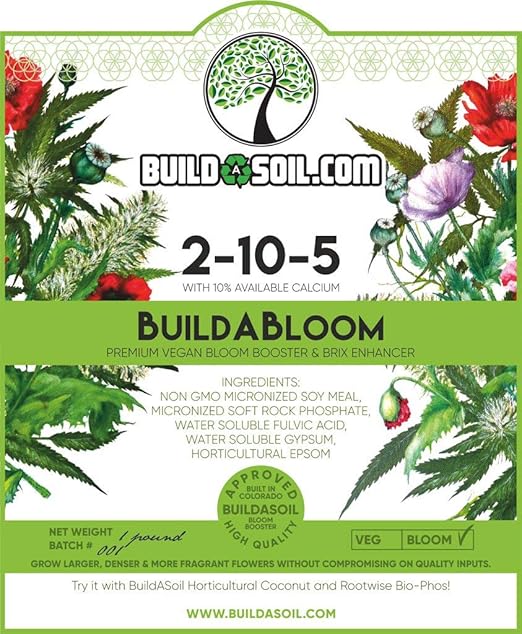BuildASoil Vegan Bloom Booster & Flower Fertilizer – Organic Hydrangea & Rose Fertilizer Plant Food, Bloom Booster Fertilizer for Outdoor Gardens & Houseplants – Natural Soil Flower Food, 5 LB Bag