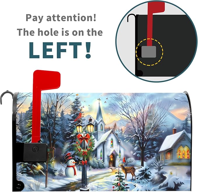 Winter Magnetic Mailbox Cover Blue Christmas Mailbox Cover Magnetic Standard Size 21 X 25.5 Inch Snowflakes Snowman Mailbox Post Cover Mailbox Wraps Mailbox Decor for Home Garden Outdoor Yard