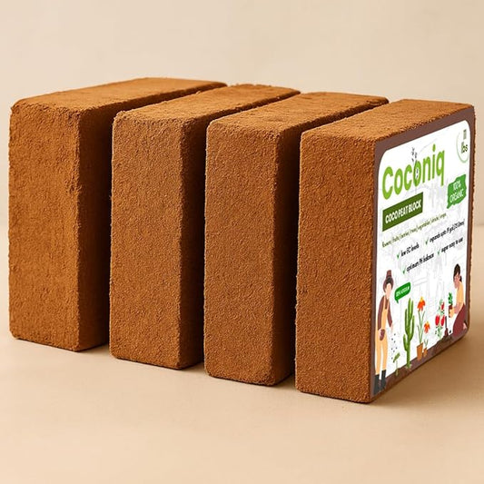 Coco Coir Block 4 Blocks (40 Pounds) - Large Compressed Coconut Fiber Brick for Potting, Gardening, Planting, Seed Starting, Indoor & Outdoor Plants
