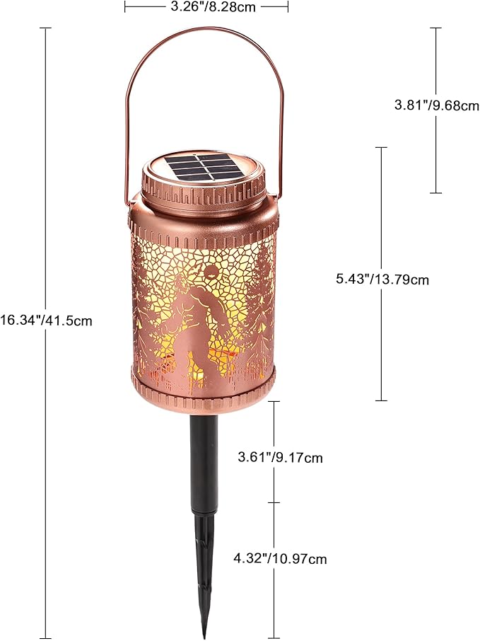 Cooo 6 Pack Solar Pathway Lights & Solar Lanterns Outdoor Waterproof Landscape Path Lights Christmas Lights Gifts for Women Mom Grandma for Garden Yard Patio Backyard Porch Decor- Rose Gold Wild Man