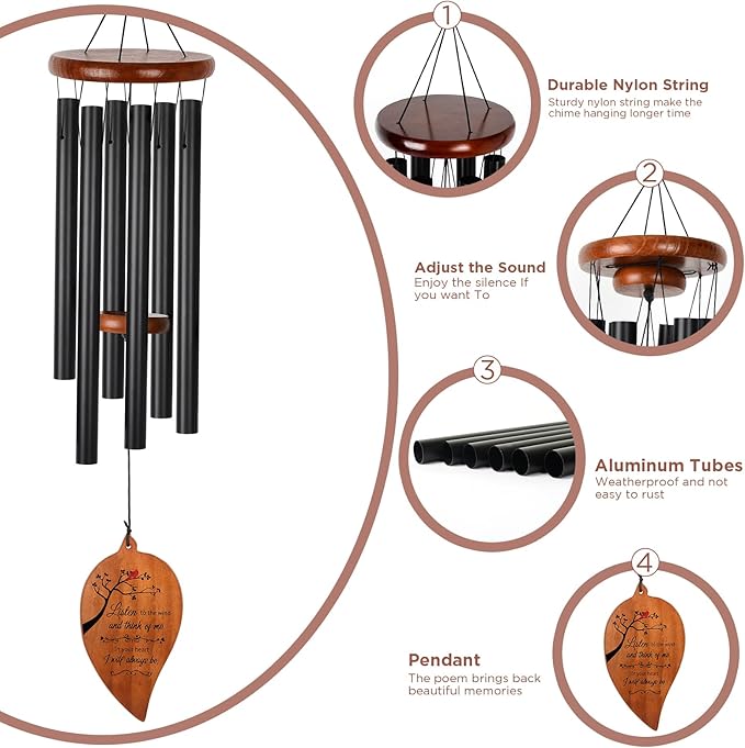 Memorial Chime Gifts, Sympathy Gift for Loss of Loved one,Bereavement Gifts,Sympathy Wind Chimes for Outside,windchimes,Loved one, Grandma Gift