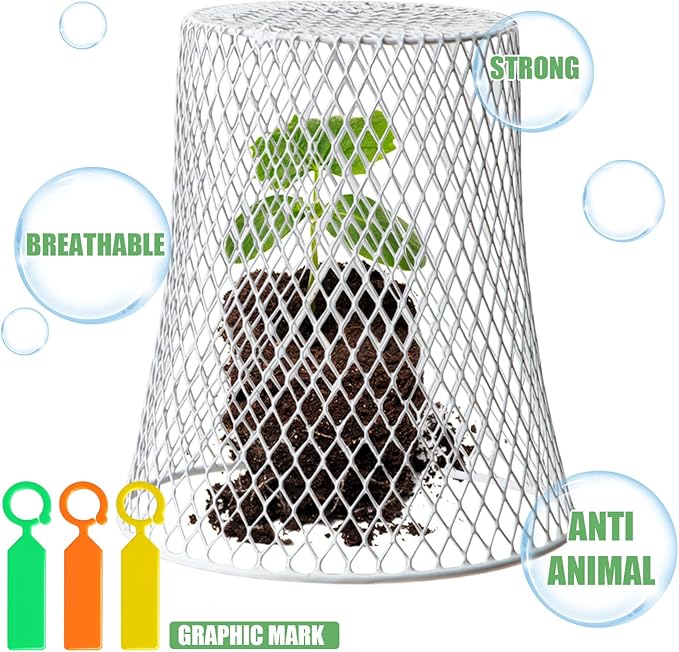 40 Pcs 9 inch Chicken Wire Plant Covers Bulk,Wire Garden Cloches Chicken Wire Cloche Plant Protector Metal Heavy Duty Garden Plant Cloche for Keeping Bunnies Chicken Squirrels Birds Other Out
