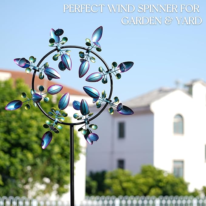 Large Wind Spinners Outdoor, Kinetic Metal Wind Spinners for Yard and Garden, Gift for Family or Friends(30'' H x 87'' H)