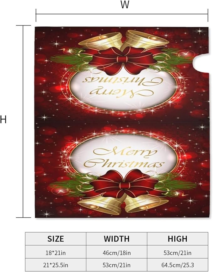 Christmas Mailbox Covers Merry Christmas Bell Snowflake Magnetic Letter Post Box Cover Standard Size 21 x 18 Inch Garden Yard Home Decorative