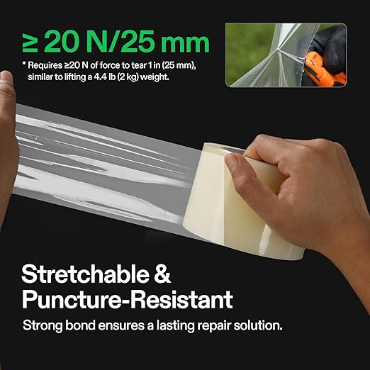 VIVOSUN Greenhouse Repair Tape, 6.3 mil 3" x 213' Weatherproof Clear Poly Patch Tape, Heavy Duty Greenhouse Sheeting Coverings Film Tape for Plastic Sheeting and Tents