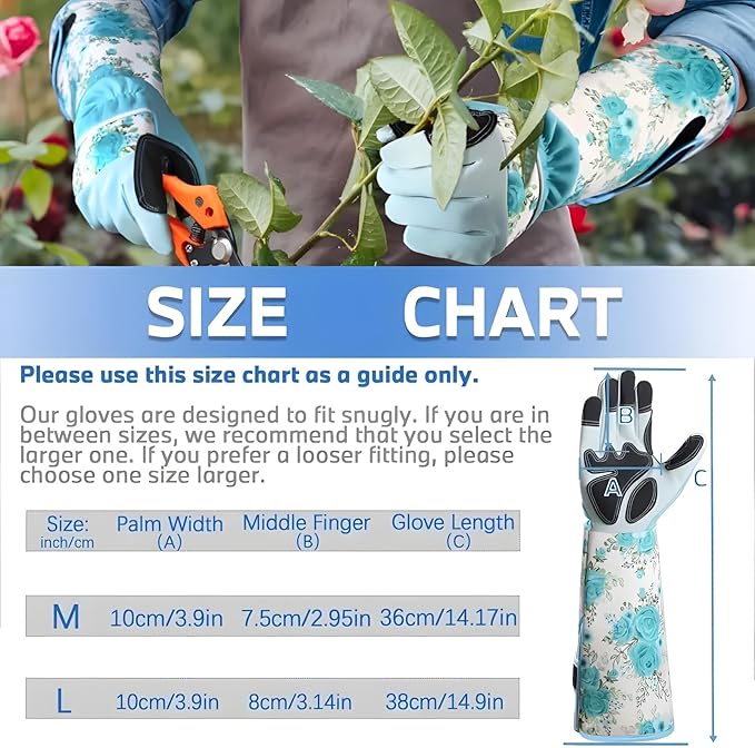 Gardening Gloves for Women Men, Long Work Gloves Thorn Proof for Rose Pruning Cactus Trimming for Gardener Yard Work