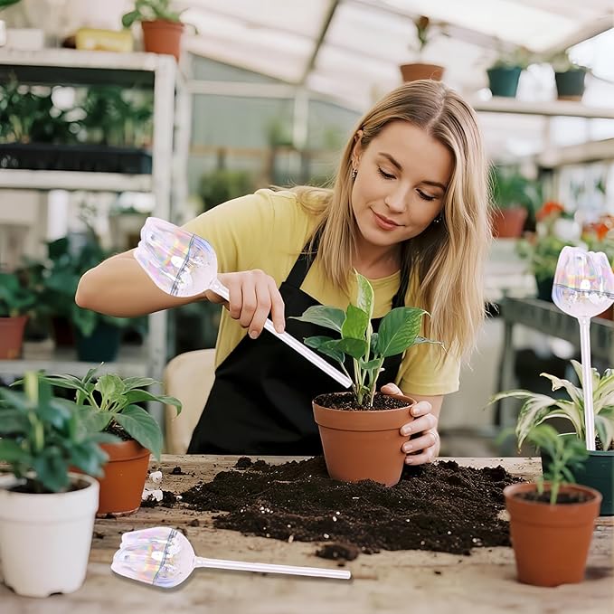 Tulip Self Watering Globes, 4 Pcs Plant Watering Devices for Vacation, Glass Watering Bulbs for Indoor Outdoors Plants