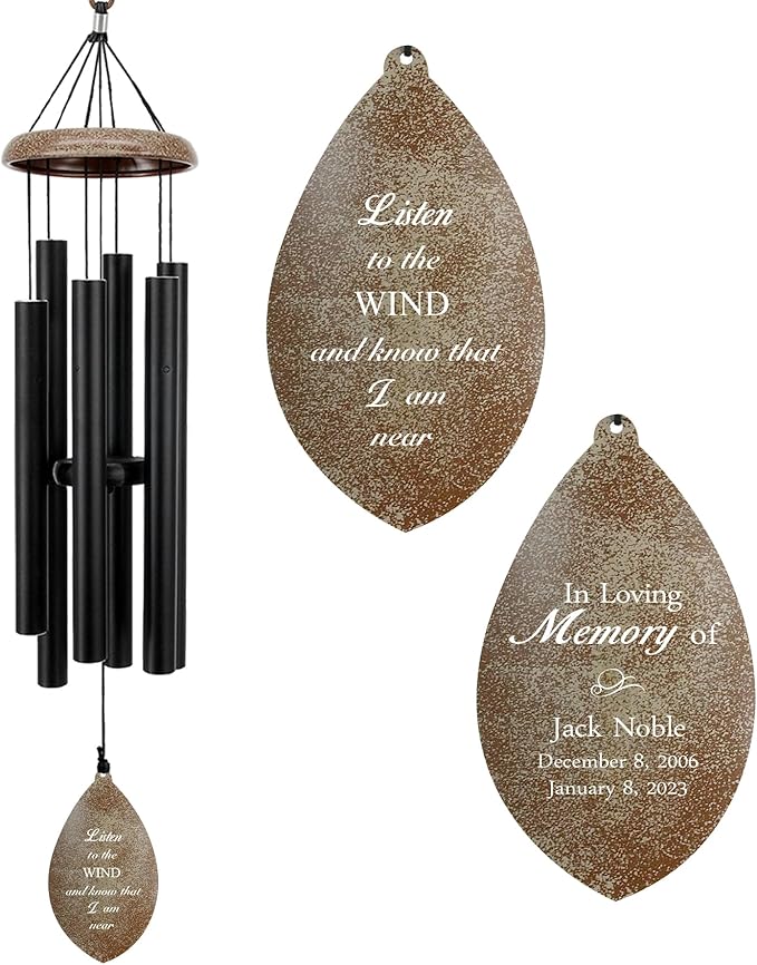 ASTARIN Personalized Name 35" Memorial Wind Chimes, Metal Sympathy Gifts for Loss of Mother Father Loved One, Bereavement Wind Chime in Memory Gift, Decor Outdoor Garden Patio