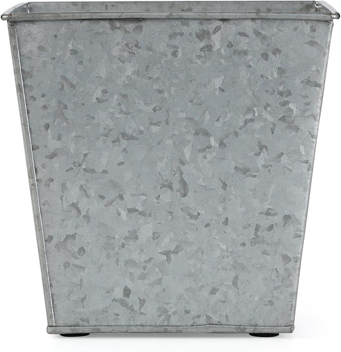 BIRDROCK HOME 2 Pack 8" Rustic Square Planter - Indoor or Outdoor Plant Flower - Patio Porch Garden Pots - Rust and Weather Resistant