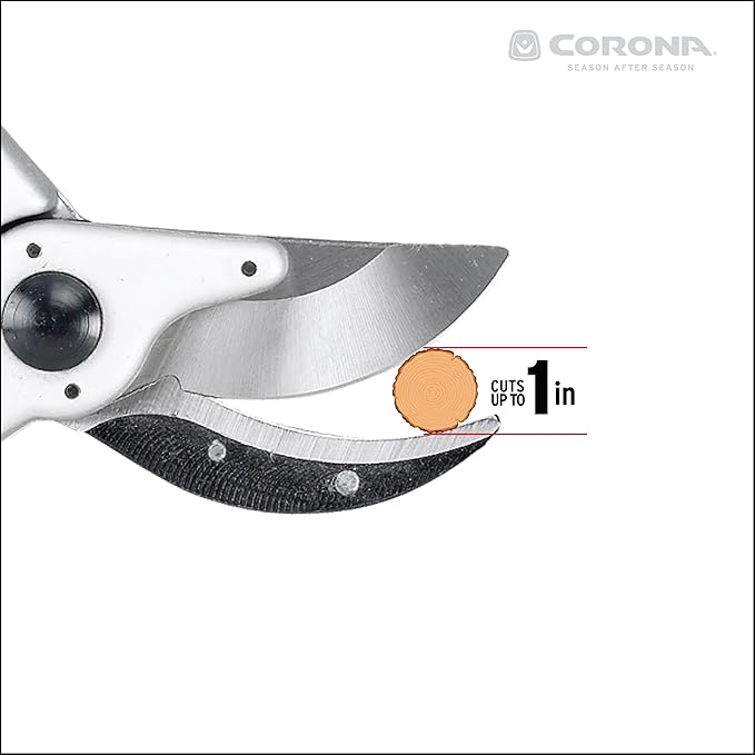 Corona BP 6250 Forged Steel Aluminum Handles Bypass Hand Pruner - 1 inch Cut Capacity Stem and Branch Garden Shears, Red