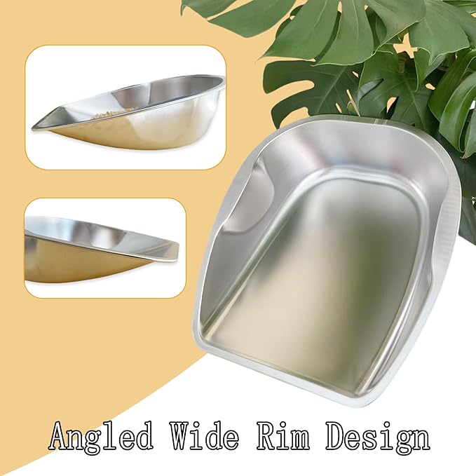 Heavy-Duty Multi-Use Stainless Steel Scoop Shovel, Feed Scoop – with Dual-Side Handles, Stackable One-Piece Design, Thickened, Tall, High-Capacity Body - for Feed, Grain, Soil