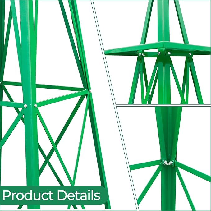 Outvita 8FT Ornamental Windmill, Heavy Duty Durable Metal Weather Vane Garden Decoration Weather Resistant for Garden, Yard, Farm, Seaside (8ft-Green)