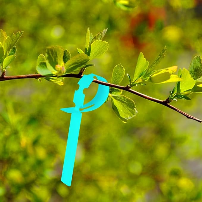 Plant Labels Yuanling Plastic Plant Tree Tags Wrap Around Hanging Tags Nursery Tree Markers Adjustable Garden Labels for Indoor Outdoor Gardening Plants (Teal)