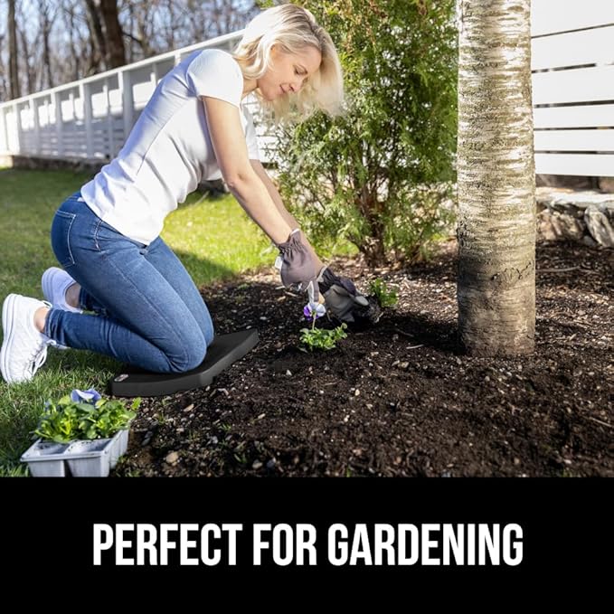 GORILLA GRIP Extra Thick Patent Pending Soft Foam Kneeling Pad, Supportive Large Cushion Knee Pads for Gardening, Baby Bath Time, Dirt and Water Resistant, Workout and Garden Supplies, 17.5x11, Black