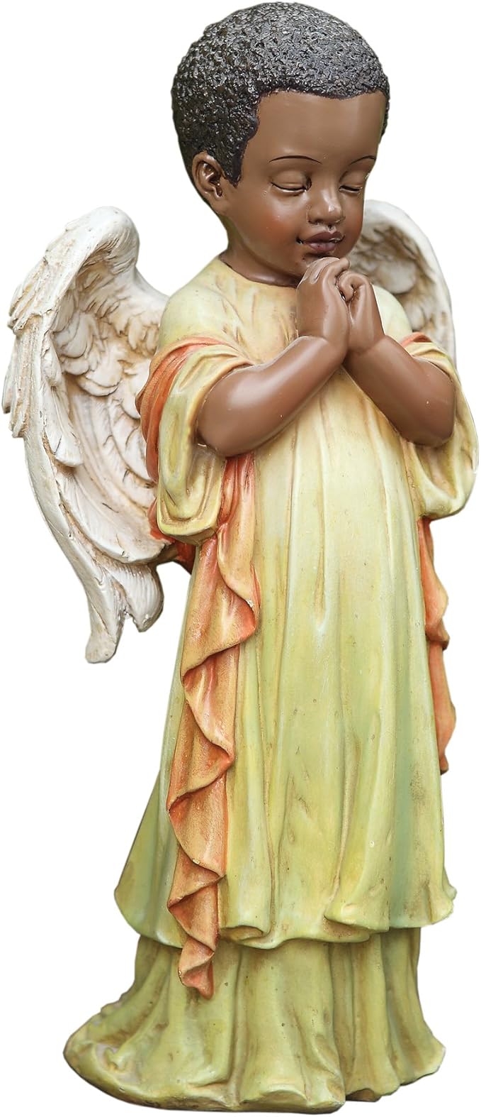 Napco Praying Angel Child Pale Lime 5.25 x 11.75 Resin Stone Garden Figurine